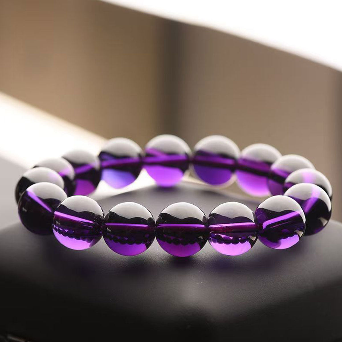 Uruguayan Amethyst Bracelet – 10mm Vortex Beads for Emotional Mastery & Spiritual Upgrade