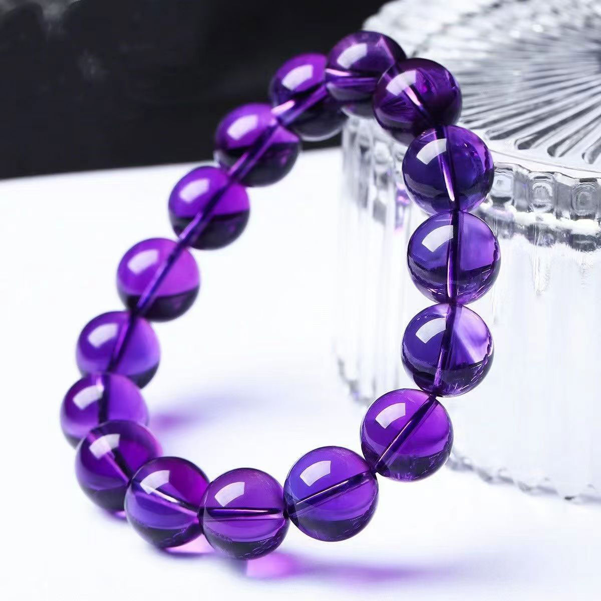 Uruguayan Amethyst Bracelet – 10mm Vortex Beads for Emotional Mastery & Spiritual Upgrade