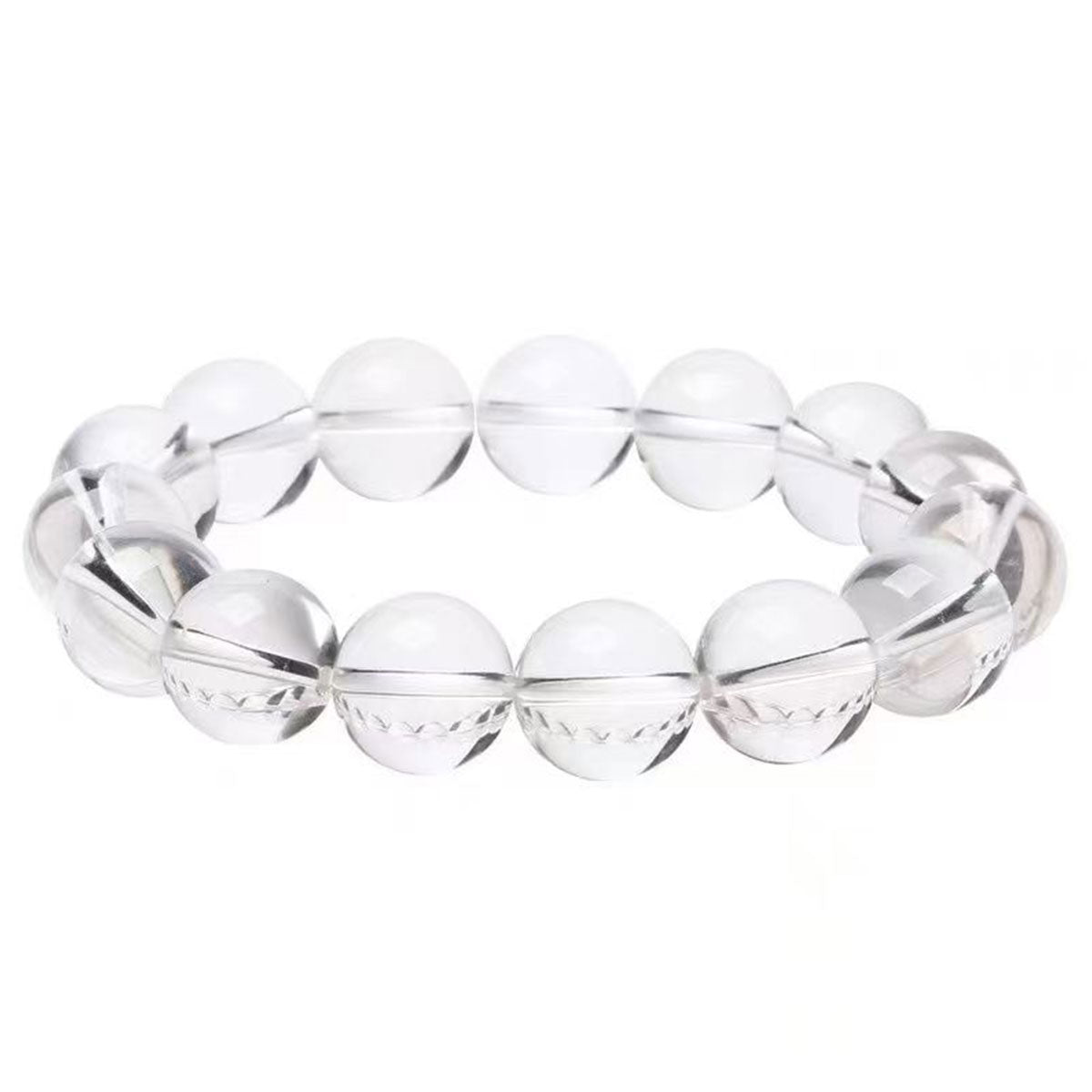 Pure Clear Quartz Bracelet – 10mm Earth-Core Beads for Energy Reset & Mental Clarity